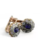 Boucles d’oreilles en or rose soviétique russe 14k 585 vec178 alexandrite rubis émeraude saphir ...