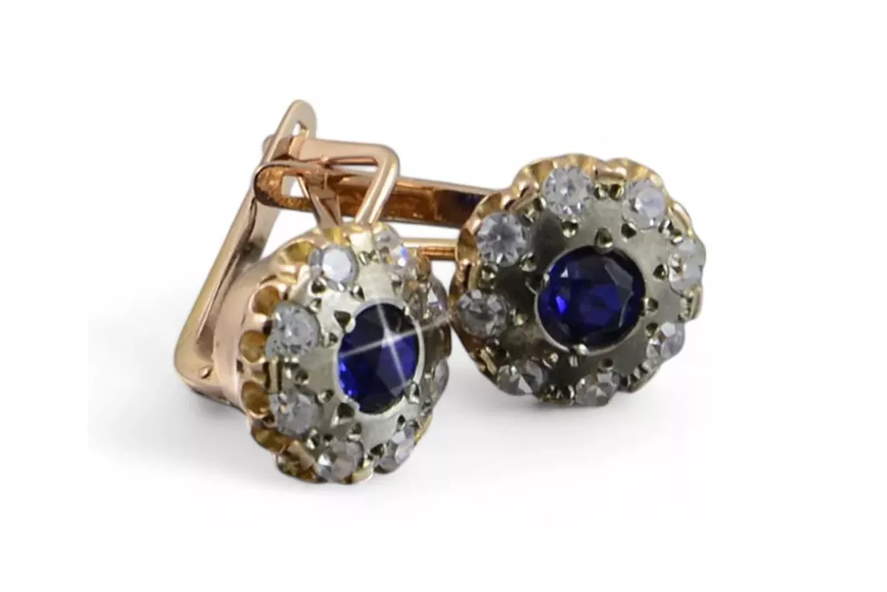Boucles d’oreilles en or rose soviétique russe 14k 585 vec178 alexandrite rubis émeraude saphir ... Boucles d’oreilles en or rose soviétique russe 14k 585 vec178 alexandrite rubis émeraude saphir ...