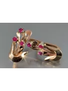 Boucles d’oreilles en or rose soviétique russe 14k 585 vec180 alexandrite rubis émeraude saphir ...