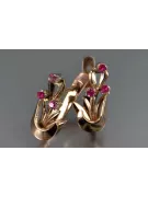 Boucles d’oreilles en or rose soviétique russe 14k 585 vec180 alexandrite rubis émeraude saphir ...