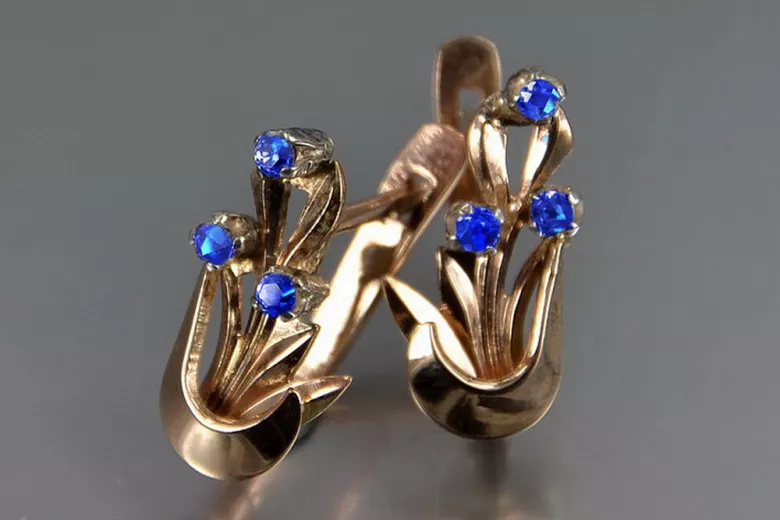 Vintage rose pink 14k 585 gold earrings vec180 alexandrite ruby emerald sapphire ... Vintage rose pink 14k 585 gold earrings vec180 alexandrite ruby emerald sapphire ...