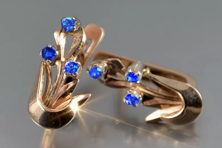 Russische Sowjetische Rose Pink 14k 585 Gold Ohrringe vec180 Alexandrit Rubin Smaragd Saphir ... Russische Sowjetische Rose Pink 14k 585 Gold Ohrringe vec180 Alexandrit Rubin Smaragd Saphir ...