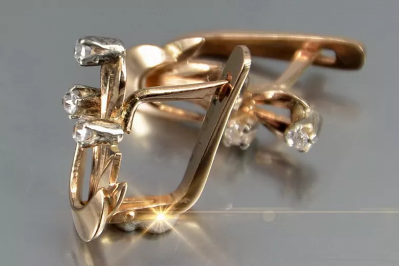 Руски съветски розово розово 14k 585 златни обеци vec180 александрит рубин изумруден сапфир ... Руски съветски розово розово 14k 585 златни обеци vec180 александрит рубин изумруден сапфир ...
