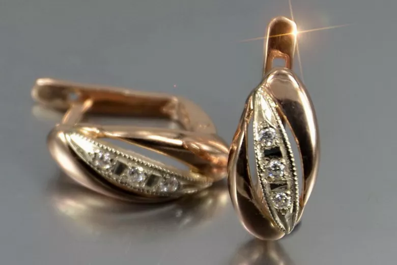 Boucles d’oreilles en or rose soviétique russe 14k 585 vec181 alexandrite rubis émeraude saphir ... Boucles d’oreilles en or rose soviétique russe 14k 585 vec181 alexandrite rubis émeraude saphir ...
