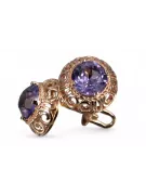 Ruso soviético rosa rosa 14k 585 pendientes de oro vec183 alejandrita rubí esmeralda zafiro ...