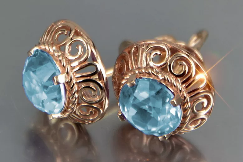 Ruso soviético rosa rosa 14k 585 pendientes de oro vec183 alejandrita rubí esmeralda zafiro ... Ruso soviético rosa rosa 14k 585 pendientes de oro vec183 alejandrita rubí esmeralda zafiro ...