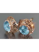 Boucles d’oreilles en or rose soviétique russe 14k 585 vec183 alexandrite rubis émeraude saphir ...