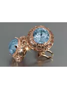Ruso soviético rosa rosa 14k 585 pendientes de oro vec183 alejandrita rubí esmeralda zafiro ...