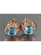 Ruso soviético rosa rosa 14k 585 pendientes de oro vec183 alejandrita rubí esmeralda zafiro ...