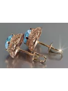 Ruso soviético rosa rosa 14k 585 pendientes de oro vec183 alejandrita rubí esmeralda zafiro ...