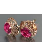 Ruso soviético rosa rosa 14k 585 pendientes de oro vec183 alejandrita rubí esmeralda zafiro ...