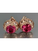 Ruso soviético rosa rosa 14k 585 pendientes de oro vec183 alejandrita rubí esmeralda zafiro ...