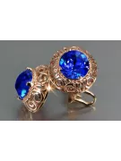 Ruso soviético rosa rosa 14k 585 pendientes de oro vec183 alejandrita rubí esmeralda zafiro ...
