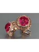 Ruso soviético rosa rosa 14k 585 pendientes de oro vec183 alejandrita rubí esmeralda zafiro ...