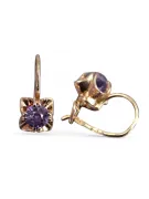 Boucles d’oreilles en or rose soviétique russe 14k 585 vec184 alexandrite rubis émeraude saphir ...