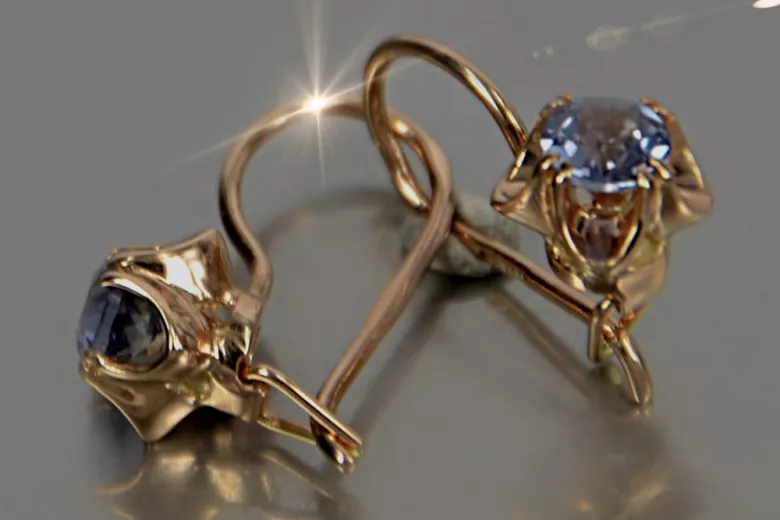 Boucles d’oreilles en or rose soviétique russe 14k 585 vec184 alexandrite rubis émeraude saphir ... Boucles d’oreilles en or rose soviétique russe 14k 585 vec184 alexandrite rubis émeraude saphir ...