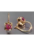 Boucles d’oreilles en or rose soviétique russe 14k 585 vec184 alexandrite rubis émeraude saphir ...