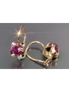 Boucles d’oreilles en or rose soviétique russe 14k 585 vec184 alexandrite rubis émeraude saphir ...