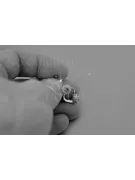 Ruso soviético rosa rosa 14k 585 pendientes de oro vec191 alejandrita rubí esmeralda zafiro ...