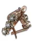 Boucles d’oreilles en or rose soviétique russe 14k 585 vec193 alexandrite rubis émeraude saphir ...