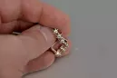 Boucles d’oreilles en or rose soviétique russe 14k 585 vec193 alexandrite rubis émeraude saphir ...