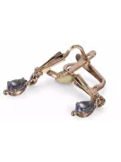 Boucles d’oreilles en or rose soviétique russe rose 14k 585 vec198 alexandrite rubis émeraude saphir ...