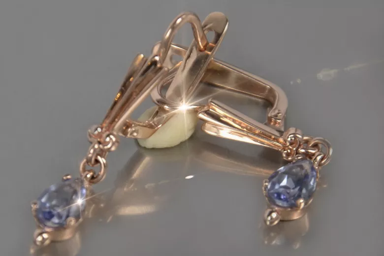 Russische Sowjetische Rose Pink 14k 585 Gold Ohrringe vec198 Alexandrit Rubin Smaragd Saphir ... Russische Sowjetische Rose Pink 14k 585 Gold Ohrringe vec198 Alexandrit Rubin Smaragd Saphir ...