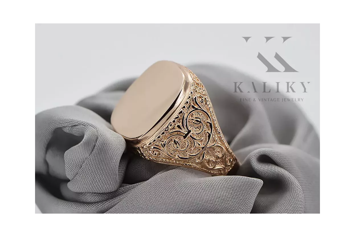 Russian rose Soviet gold jewelry man's ring signet Russian rose Soviet gold jewelry man's ring signet