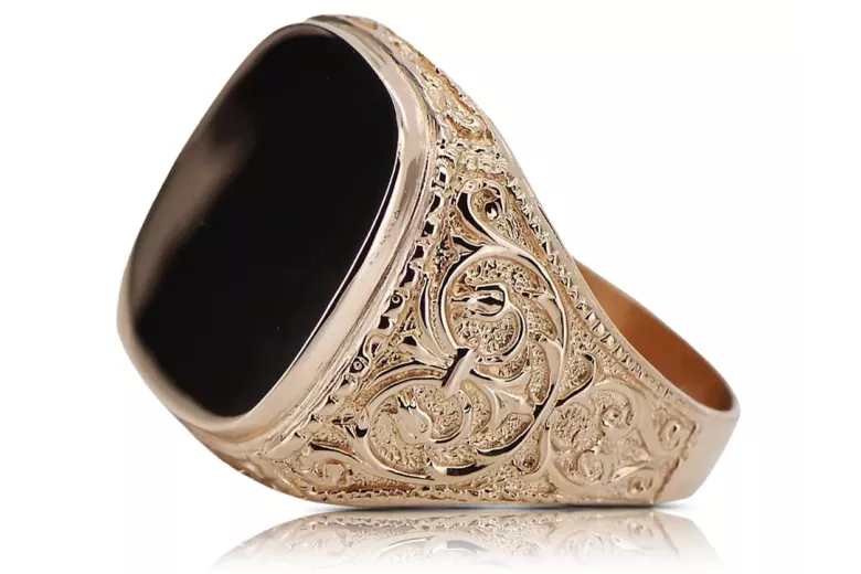 Bague de bijoux en or soviétique de rose russe
