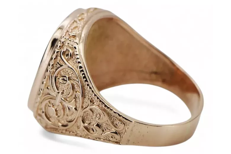 Russian rose Soviet gold jewelry man's ring signet