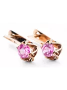 Ohrringe Vintage Handwerk Amethyst Originales Vintage-Roségold aus 14 Karat vec005r