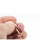 Vintage craft Earrings Amethyst Original Vintage 14K Rose Gold vec005r
