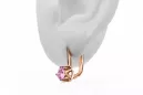 Vintage craft Earrings Amethyst Original Vintage 14K Rose Gold vec005r