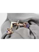 Vintage rose pink 14k 585 gold alexandrite earrings vec005 Vintage Russian Soviet Style