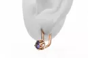 Vintage rose pink 14k 585 gold alexandrite earrings vec005 Vintage Russian Soviet Style