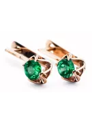 Original vintage din aur roz de 14k Smarald Cercei Vintage bijuterii vec005r