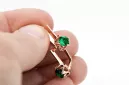 Original vintage din aur roz de 14k Smarald Cercei Vintage bijuterii vec005r