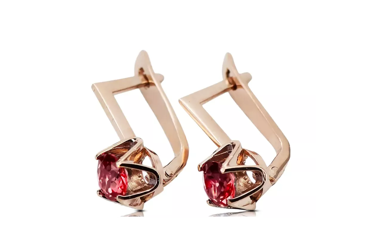 Earrings Vintage Ruby Original Vintage 14K Rose Gold vec005r Earrings Vintage Ruby Original Vintage 14K Rose Gold vec005r