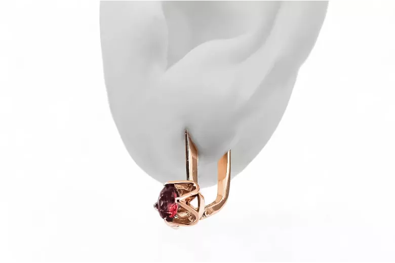 Earrings Vintage Ruby Original Vintage 14K Rose Gold vec005r
