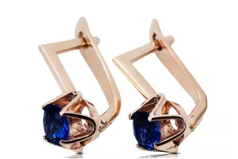 Sapphire Original Vintage 14K Rose Gold Earrings Vintage style vec005r