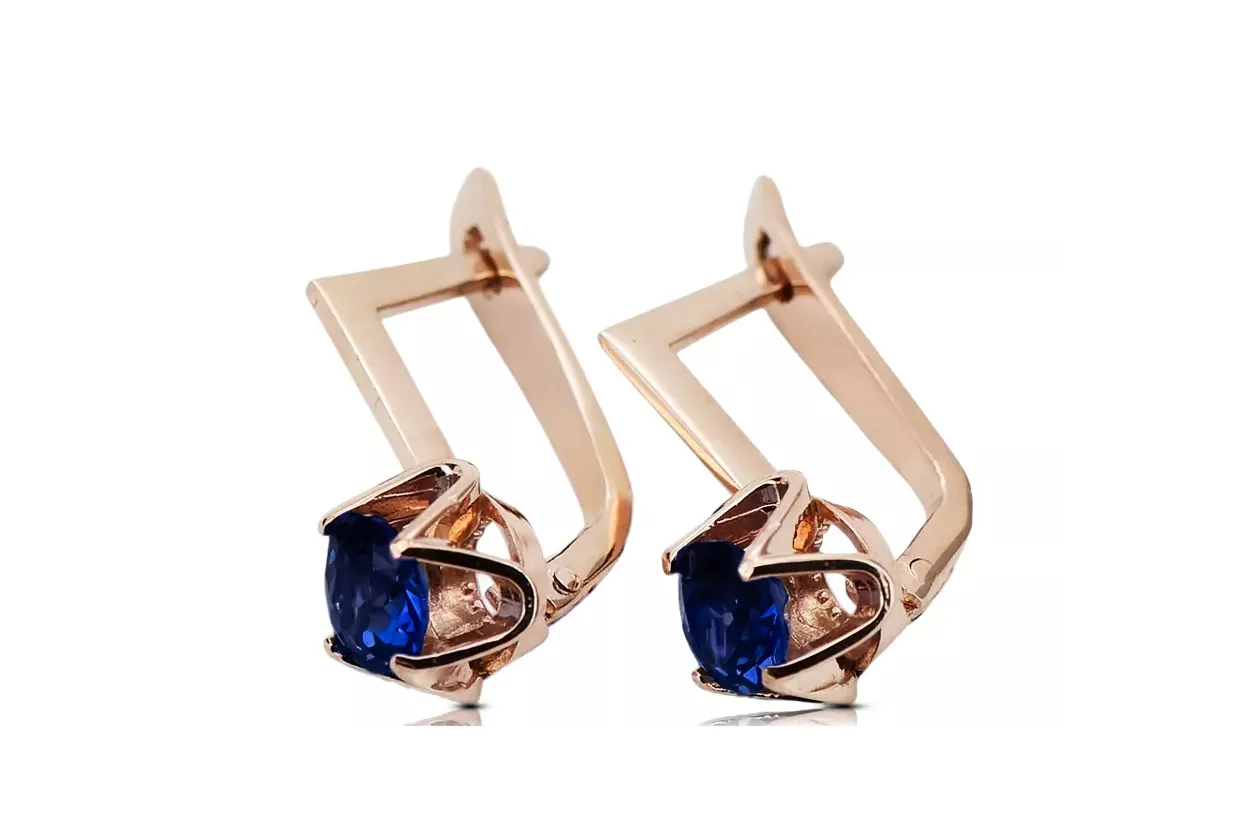 Sapphire Original Vintage 14K Rose Gold Earrings Vintage style vec005r Sapphire Original Vintage 14K Rose Gold Earrings Vintage style vec005r