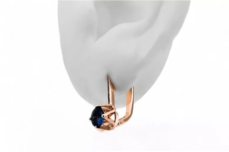Sapphire Original Vintage 14K Rose Gold Earrings Vintage style vec005r