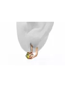 Pendientes Artesanía vintage Peridoto amarillo Oro rosa antiguo original de 14k vec005r