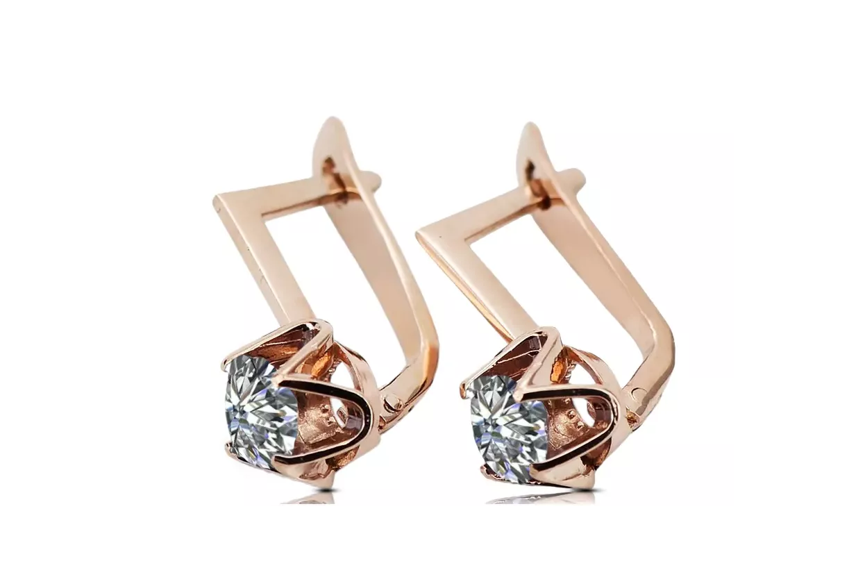 Original Vintage 14K Rose Gold Zircon Earrings Vintage vec005r Original Vintage 14K Rose Gold Zircon Earrings Vintage vec005r