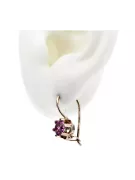 Rose pink 14k 585 gold amethyst earrings vec019 Vintage Russian Soviet style