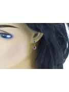 Pendientes de amatista de oro rosa rosa 14k 585 vec019 Estilo soviético ruso vintage