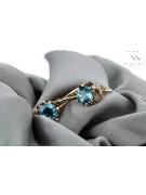 Rose pink 14k 585 gold aquamarine earrings vec019 Vintage Russian Soviet style