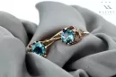 Rose pink 14k 585 gold aquamarine earrings vec019 Vintage Russian Soviet style