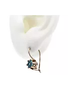 Rosa rosa 14k 585 pendientes aquamarine oro vec019 Estilo soviético ruso vintage