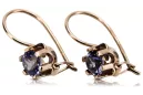 Vintage style aleksandrite earrings 14K Rose pink gold vec019r